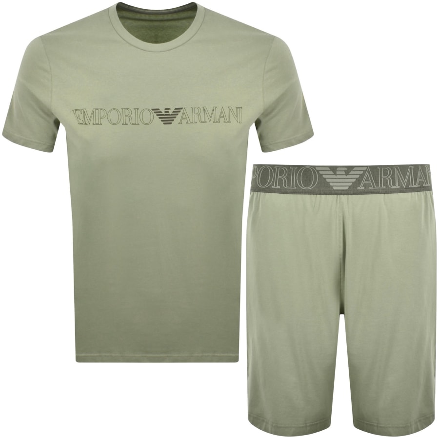 Emporio Armani Short Loungewear Set Green | Mainline Menswear us